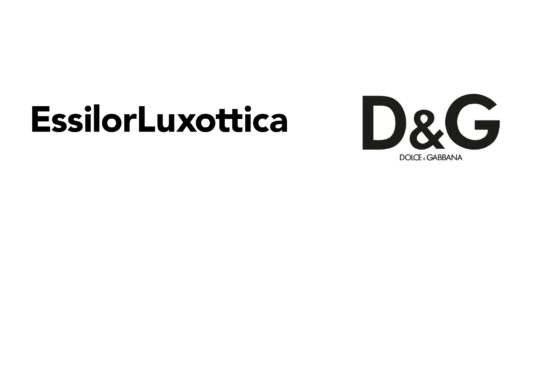 EssilorLuxottica and Dolce&Gabbana logos side by side on a white background