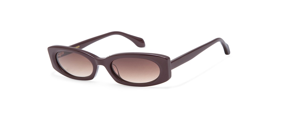 MELIA sunglasses in burgundy acetate with gradient lenses — GIGI STUDIOS Portrait Series