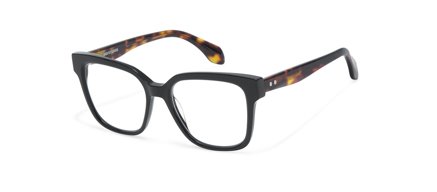 Monture optique INARA en acétate noir et écaille — GIGI STUDIOS Portrait Series