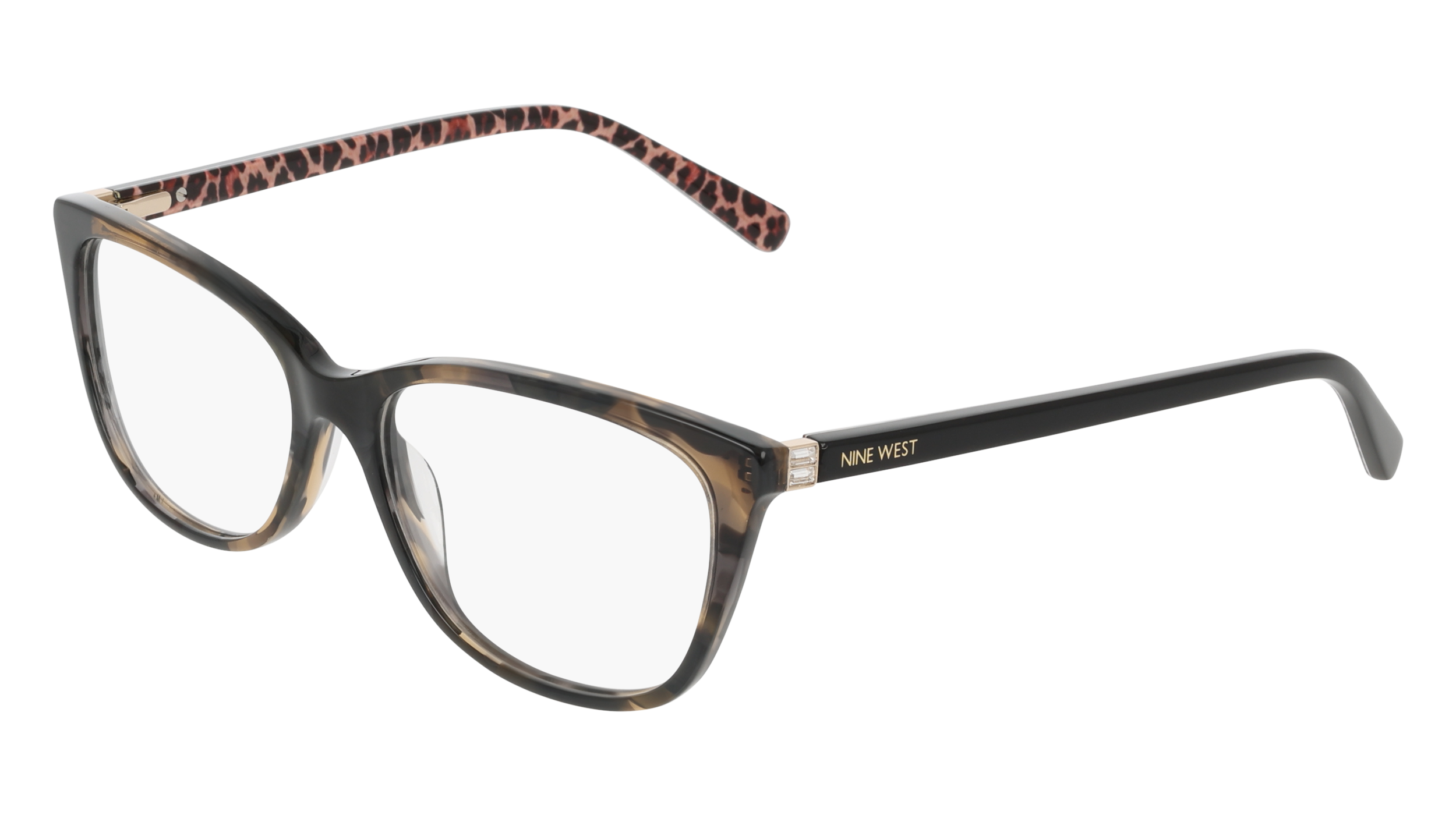 Tortoiseshell cat-eye eyeglasses with slim temples