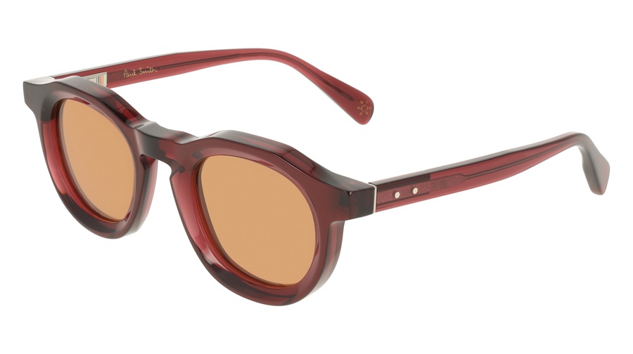 Paul Smith PS26602S Pedley sunglasses in Transparent Burgundy with amber lenses, profile view