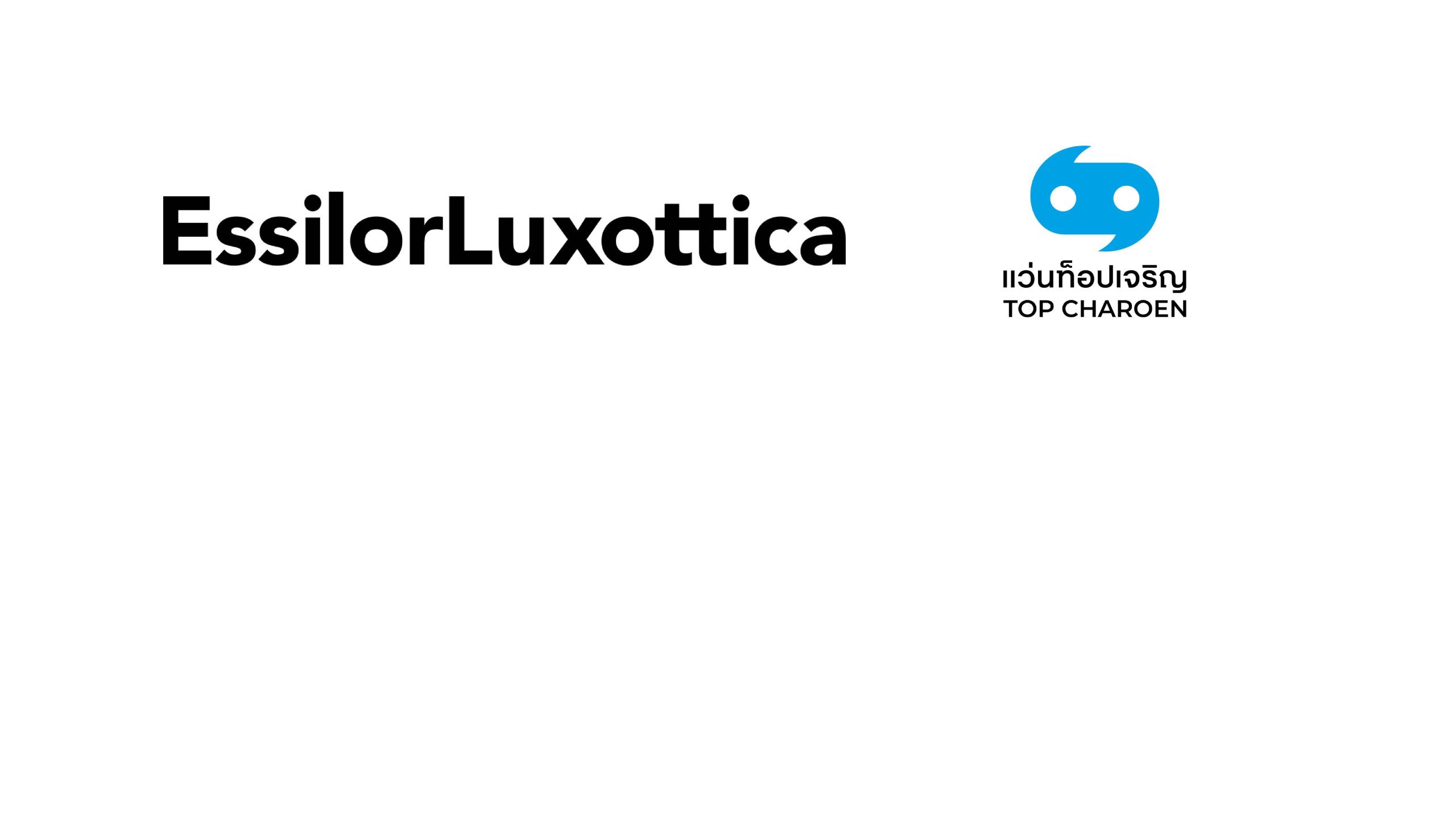 EssilorLuxottica and Top Charoen logos side by side on a white background.