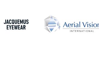 Jacquemus Eyewear and Aerial Vision International logos side by side on a white background, marking their North American distribution partnership.