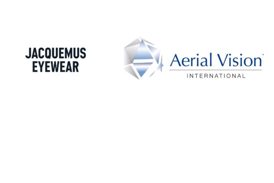 Jacquemus Eyewear and Aerial Vision International logos side by side on a white background, marking their North American distribution partnership.
