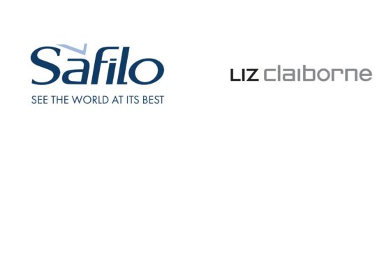 Safilo and Liz Claiborne logos on a white background, with Safilo’s tagline “See the world at its best” beneath the Safilo logo.