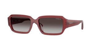 Bold rectangular women's sunglasses in a high-impact opal magenta finish with chunky tapered temples and gradient lenses.