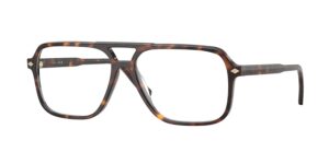 Large, double-bridge optical frames for men in dark havana acetate with a vintage aesthetic and minimalist, logo-free temples.