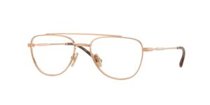 Lunettes de vue de forme pilote pour adolescents, dotées d'une monture métallique fine à double pont et de branches légères dorées.
