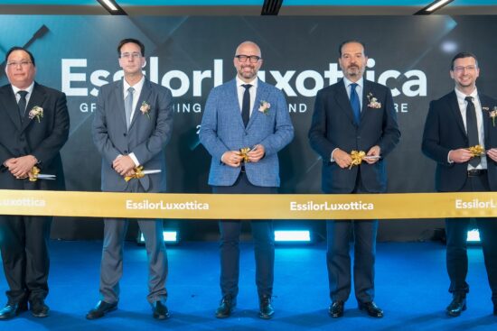 Executives stand behind a ceremonial ribbon at the opening of EssilorLuxottica’s new R&D hub in Lat Krabang, Thailand, marking a major milestone in the company’s innovation journey for next-generation vision care, wearables, and medical technologies.