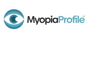 Myopia Profile logo featuring a stylized teal eye icon inside a circular graphic, alongside the wordmark "MyopiaProfile" in dark grey and teal text.