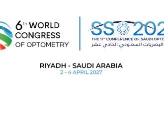 Logo actualisé du congrès pour le 6e Congrès mondial d'optométrie (WCO6) | 11e Conférence d'optométrie saoudienne, avec le visuel « SSO 2027 » corrigé et les nouvelles dates indiquées en dessous