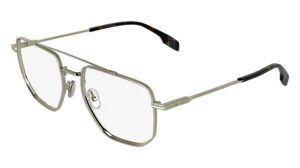 Canada Goose GC26502E lightweight titanium optical frame in Light Gold with double-bridge front and tortoiseshell temple tips