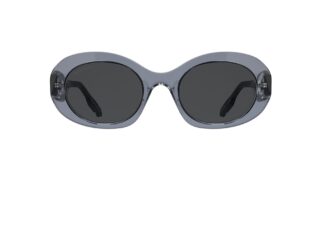 Canada Goose GC26600SE women's oval sunglasses in Transparent Grey with sculptural faceted acetate frame and dark lenses