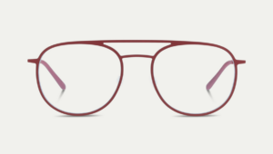 Ørgreen NYHAVN Tidal Trace aviator eyeglass frame in red stainless steel with a monochromatic finish