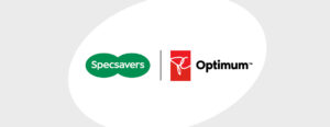 Specsavers and PC Optimum logos side by side on a white oval background, representing their new national partnership in Canada.
