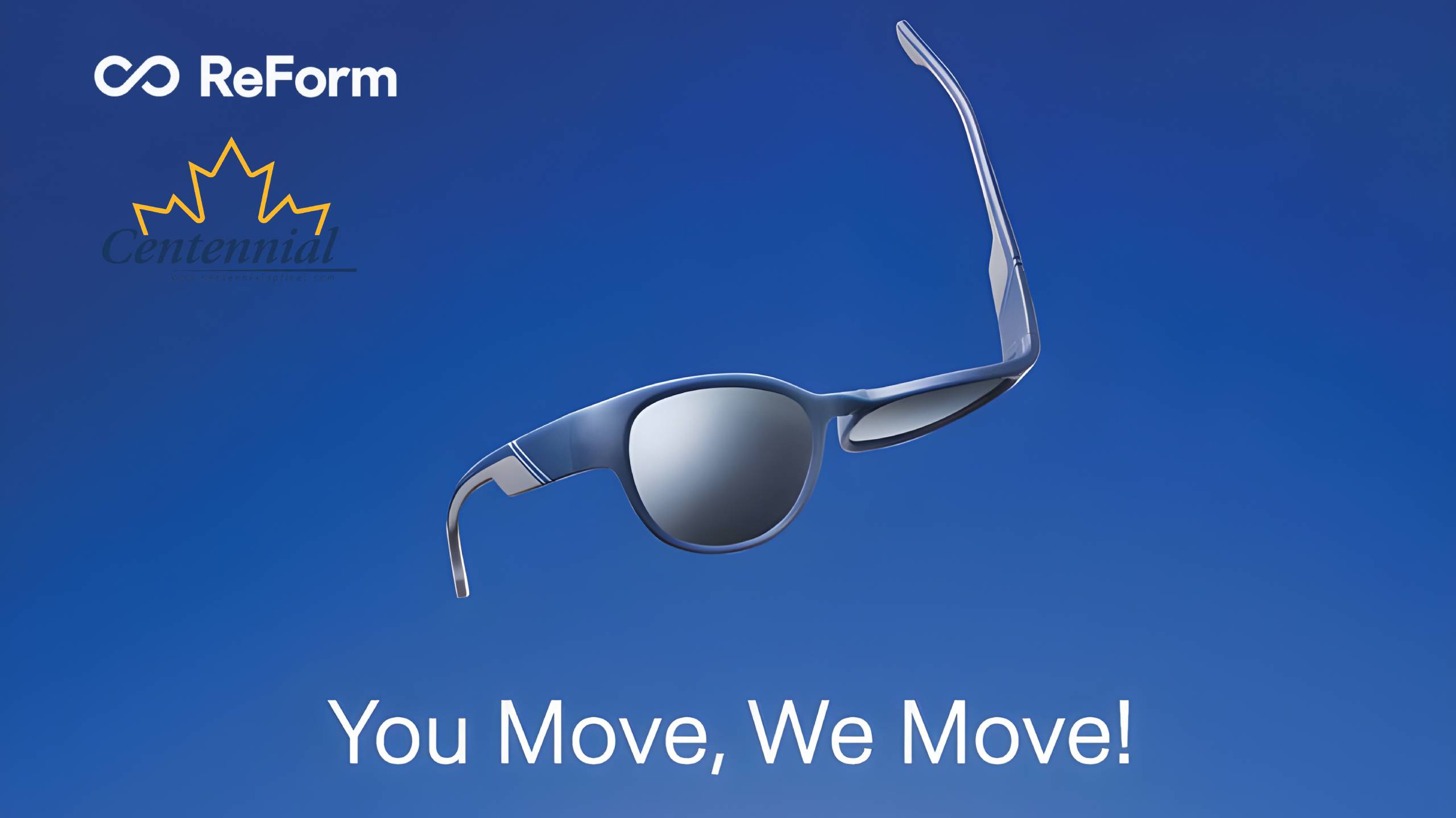 Centennial Optical exclusive: ReForm performance sunglasses. Patented flexible memory material technology for active lifestyles.