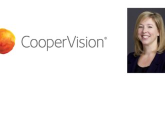 Logo CooperVision aux côtés du portrait de Brenda Raphael, nouvelle vice-présidente Marketing, Amériques