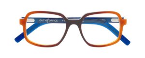 Face à Face Out of Office 11H 59 eyeglasses in dual-tone orange and blue rectangular frame