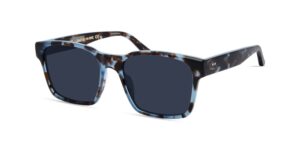 Lowercase Herald rectangular sunglasses in blue and brown marble tortoiseshell acetate