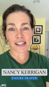 Nancy Kerrigan, Olympic figure skater, in a video still promoting The EASY Way contact lens care campaign
