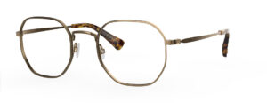 Seraphin slim bronze metal wire frame glasses with subtle geometric shape