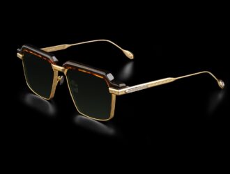 Lunettes de soleil Agbassio The Diplomat monture combinée en acétate écaille et titane doré