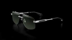 Agbassio The Professor frameless rimless sunglasses in palladium titanium with dark lenses