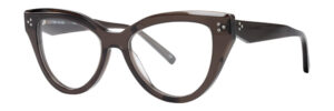 Vera Wang translucent dark smoke grey cat-eye eyeglasses frame with crystal corner embellishments