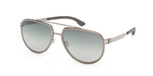 Product shot of ic! berlin Rhenium pilot sunglasses with double bridge and tinted lenses.