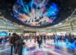 Immersive ceiling projection at MIDO 2026 exhibition hall