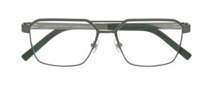 Prodesign Denmark Kinetic 3 dark green titanium double-bridge eyeglasses frame front view