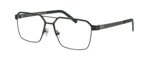 Lunettes Prodesign Denmark Kinetic 3 style aviateur vert foncé à double pont vue de trois-quarts