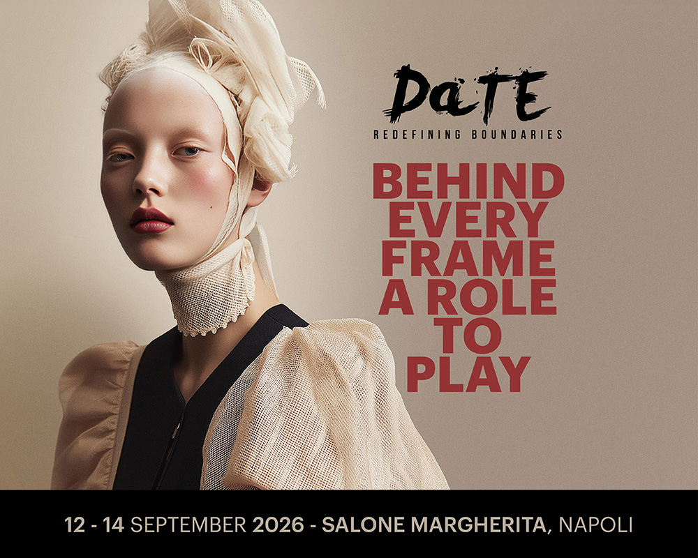 Visuel de la campagne DaTE 2026 annonçant l’événement au Salone Margherita de Naples du 12 au 14 septembre.